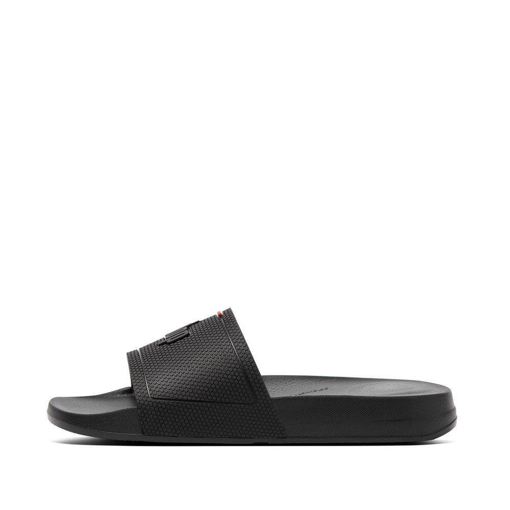 Fitflop Mens Slides - Iqushion House - Black - 836-KOZCBS